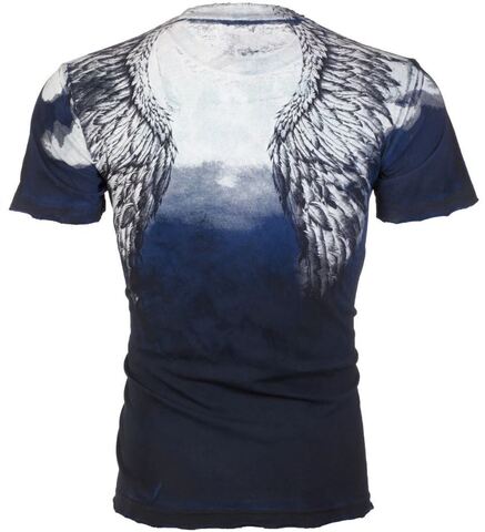 Affliction | Футболка мужская Upward Navy tee A1040NV сзади