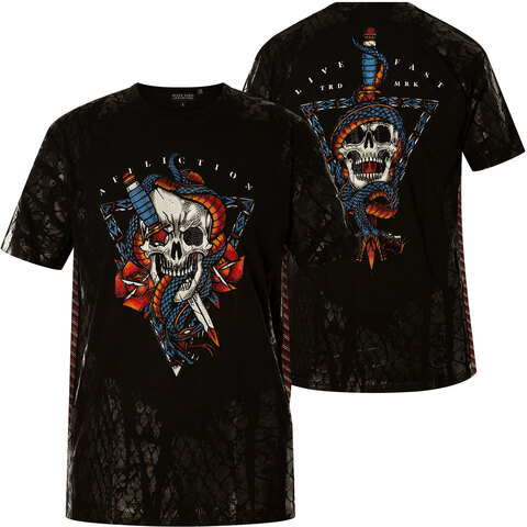 Affliction | Футболка мужская Sacred Strike Black A25065 перед и спина