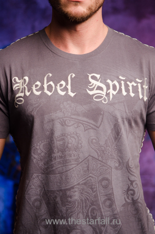 Rebel Spirit | Футболка мужская SSK121426 принт спереди и вышивка