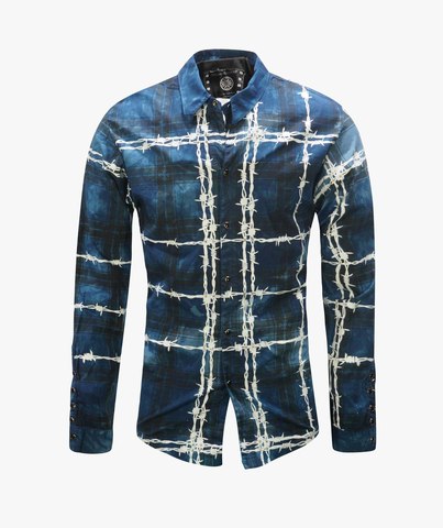 Рубашка BARBED WIRE BUTTON UP BLUE-WHITE The Saints Sinphony