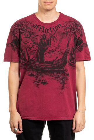 Футболка River Styx Tee BURGANDY LAVA WASH Affliction