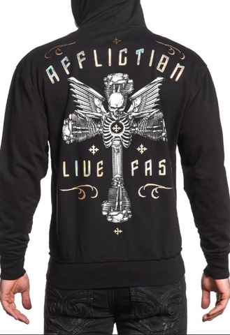 Affliction | Худи мужское LIVE FAST ENGINE A19485 спина