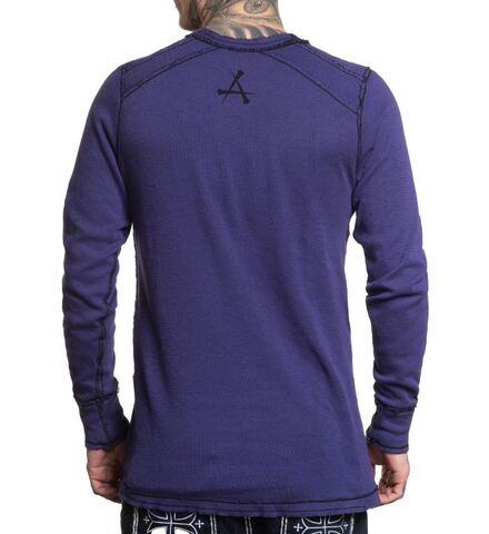 Affliction | Пуловер двусторонний мужской Shadow LS Reversible Thermal A28672 обратная сторона сзади