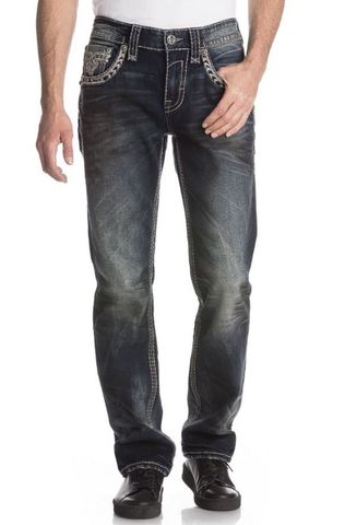 Rock Revival | Джинсы мужские VALKO J200 STRAIGHT RP2257J200 темно-синие перед