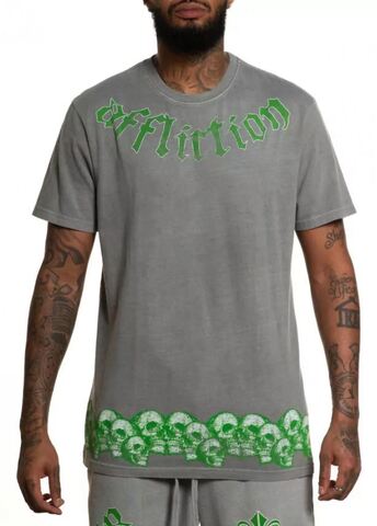 Affliction | Футболка мужская River Styx GREY PIGMENT DYE A26369 перед