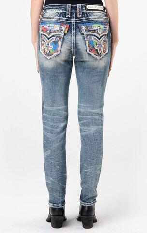 Rock Revival | Джинсы женские HARLOW MS201 MID RISE SKINNY EXHIBITION 30" RP2959MS201S сзади