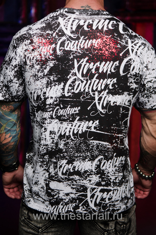 Xtreme Couture | Футболка мужская BLACKTOOTH WHITE X788 от Affliction принт на спине