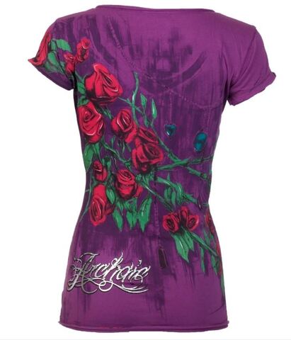 Archaic | Футболка женская My Girl Tee Puple ARW1761PR от Affliction спина