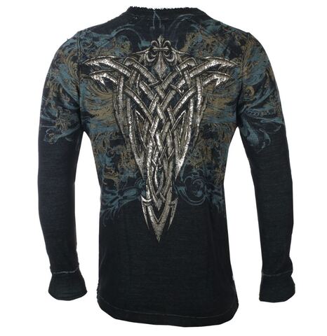 Affliction | Пуловер двусторонний мужской OVER EXPOSURE LS Thermal A26827 сзади