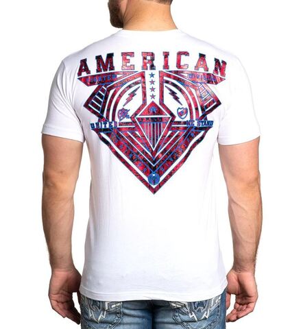 American Fighter | Футболка мужская FALLBROOK WHITE FM12835 от Affliction спина
