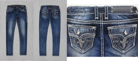 Rock Revival | Джинсы женские SUNDEE MS211 MID-RISE SKINNY 32" EP9407MS211R перед сзади и детали