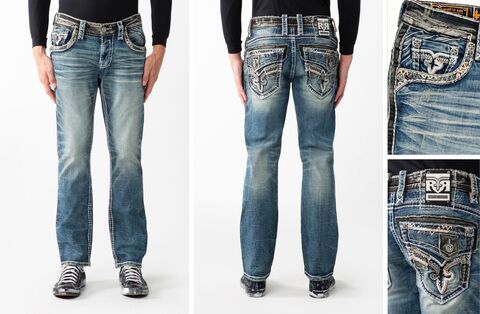 Rock Revival | Джинсы мужские NEIL A200 ALT STRAIGHT 32" RP3662A200R перед, сзади и детали