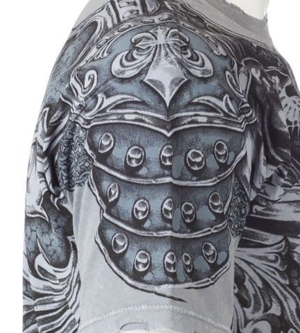 Affliction | Футболка мужская Gladiator Grey A492G принт на рукаве